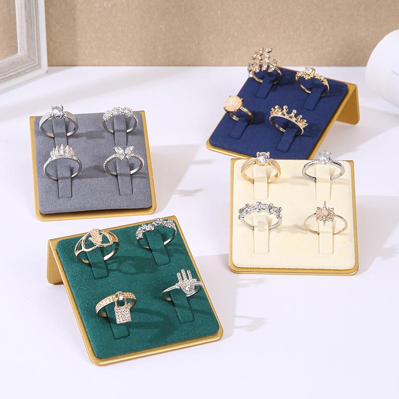 Rings Jewelry Display Rack Jeweler Counter Showcase Shelf Household Ring Jewellery Storage Stand Trinket Live Pictures Props