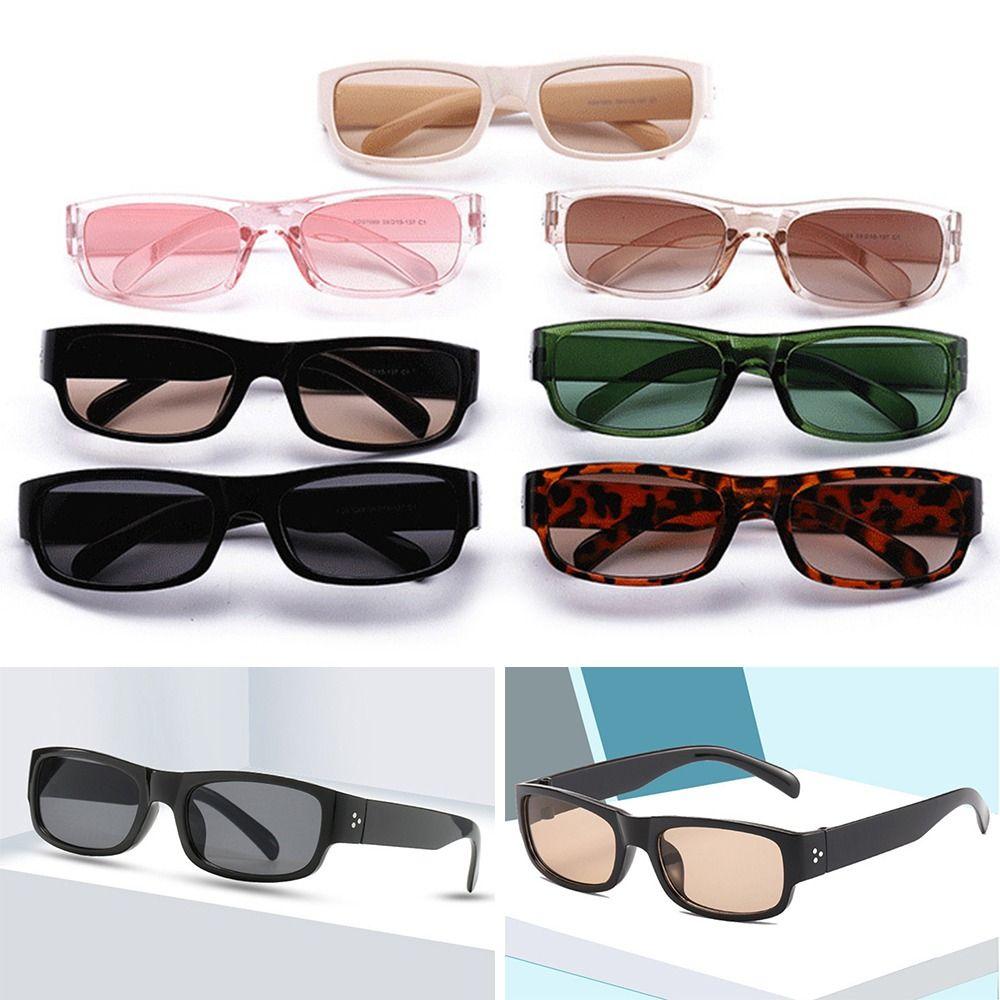 UV400 Protection Black Shades Narrow Square Frame Driving Glasses  for Women Men