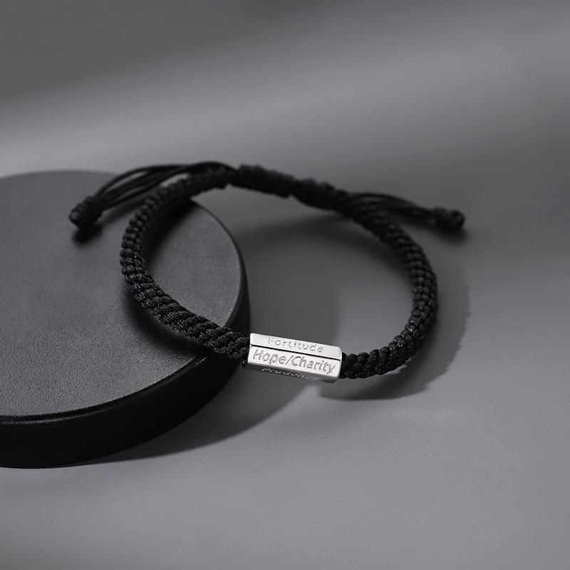 

Мужской модный хип-хоп серебряный плетеный браслет - Ретро, простой и стильный ручной ювелирный аксессуар