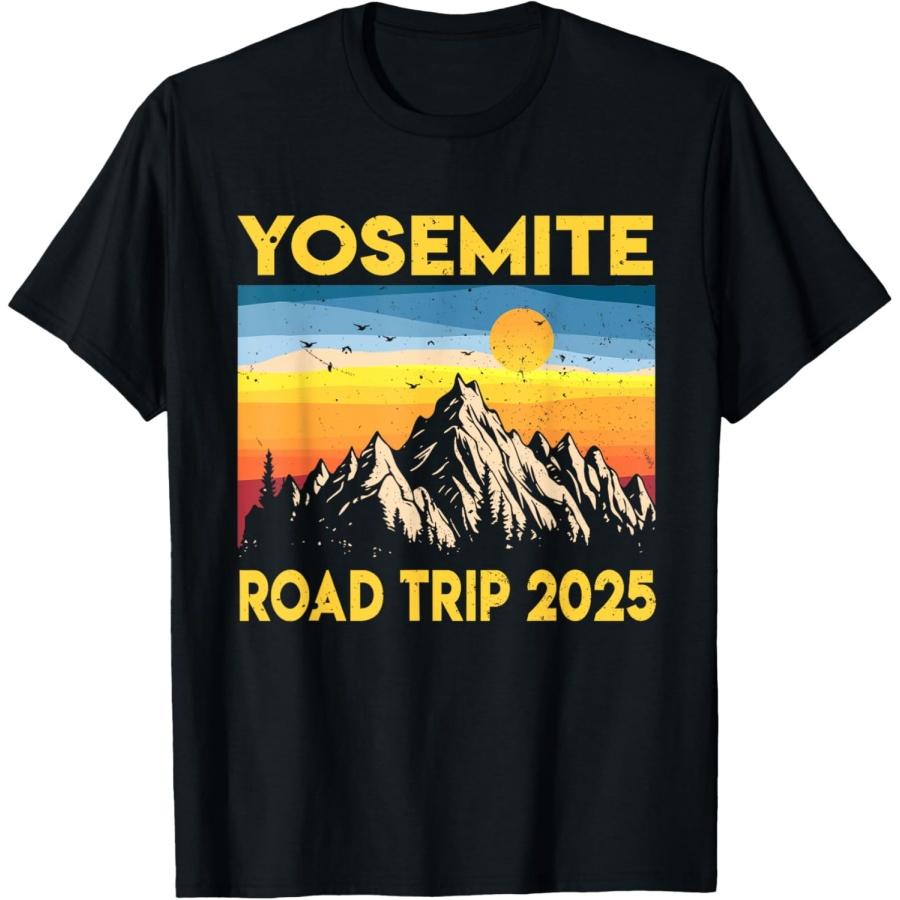 Retro Vintage Yosemite National Park Road Trip 2025 T-Shirt XXXXXL чёрный