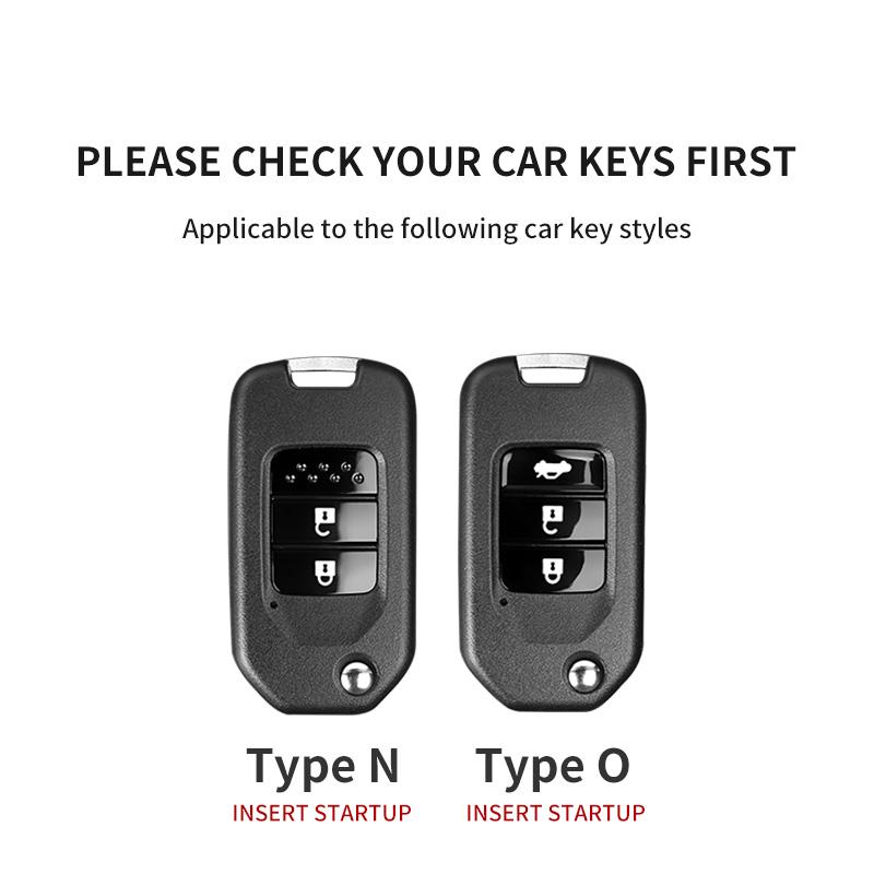 Genuine Leather Auto Key Fob Cover Case Housing Fit For Honda Accord Civic City Fit Hr-V Xr-V Folding Auto Smart Protector Housing Mount Auto