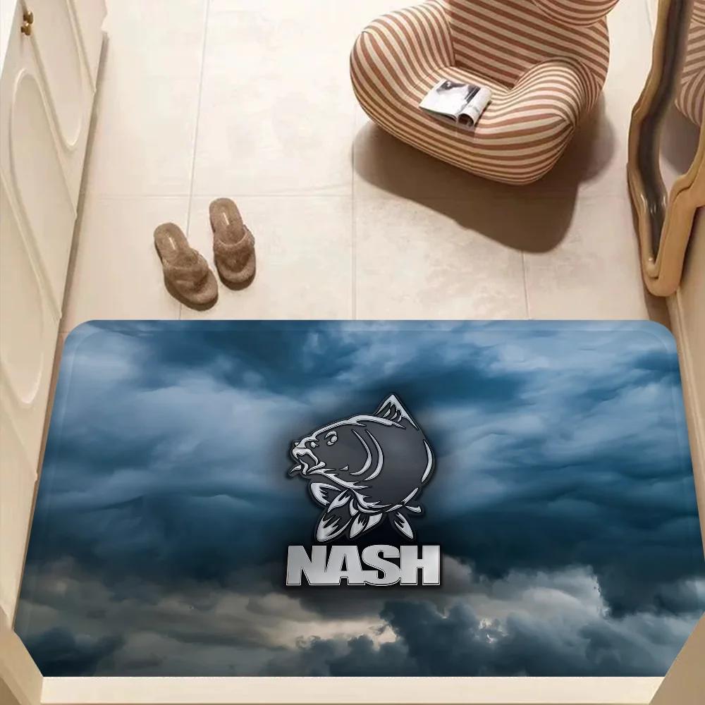 Nash Fishing Logo Floor Mat Bathroom Mat Kids Room Bedroom Decoration Balcony Anti-Slip Doormat Living Room Bedside Area Rugs
