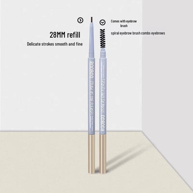 ROOBOO Wild Velvet Waterproof Eyebrow Pencil - Pigmented, Long-lasting, Sweatproof Makeup for Beginners