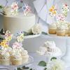 Wildflower Cupcake Toppers Baby Shower Floral Cake Topper Decoration for Baby Shower Birthday Party Supplies