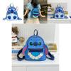 Lilo Stitch Cute Cartoon Pu Backpack With Zipper Closure For Daily Use Girls