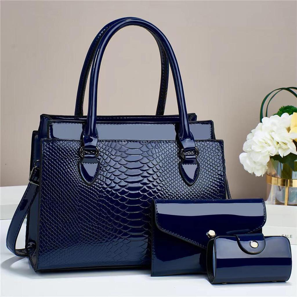 2023 Fashion Mother-and-Child Bag Set: European & American Crocodile Pattern Shoulder Crossbody Handbags