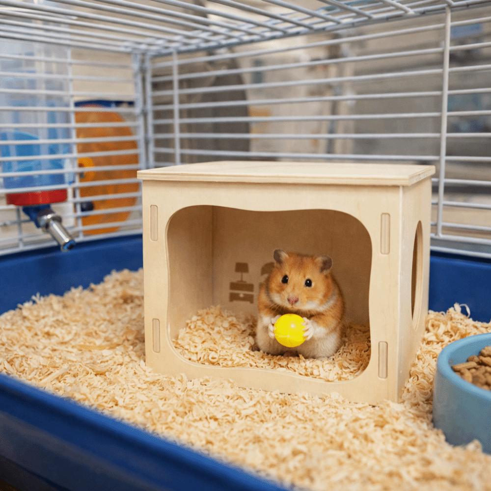 Chew-Proof Wooden Hamster House Detachable Hamster Hiding Corner Practical Mouse Habitat  Playing