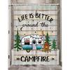 JAWO Camper Shower Curtain for Travel Trailer, RV Shower Curtain for Camper Size Farmhouse Camping Bath Curtains Hooks Included(47" W X 64" H), Multi