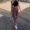 Spring 2022 Womens Fashion High Waist Y2k Aesthetic Print Women's Wide Leg Jeans Baggy Woman Cargo Pants Jean Mom Jeans Trousers
