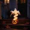 Spooky Ghost Pumpkin Lamps Halloween Swirling Yard Lamp, Lighted Outdoor Holiday Lawn Accents Statue, Warm LED Decoration for Porch Garden Decorative