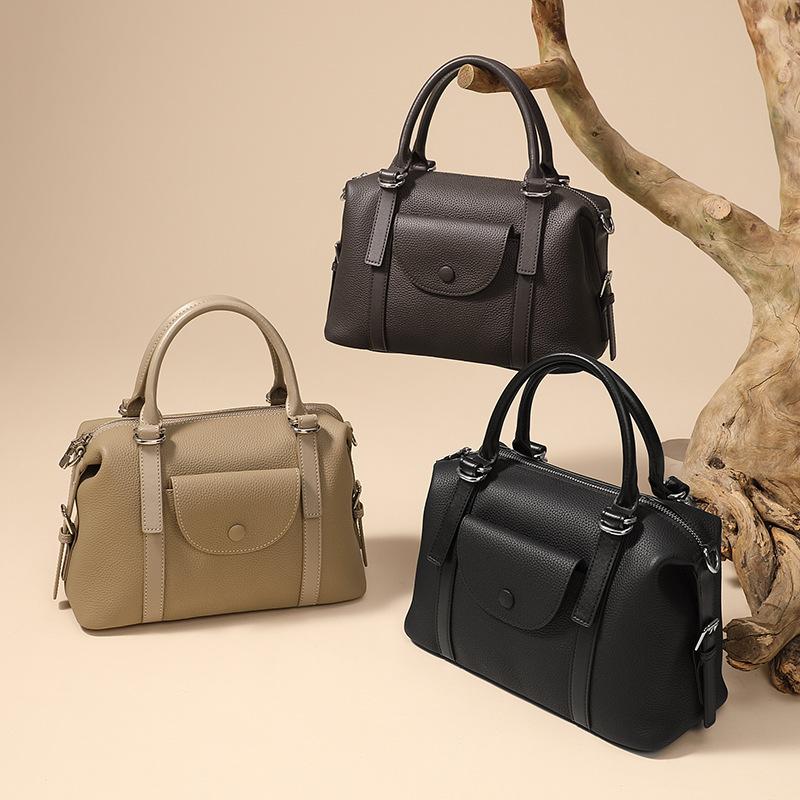 Handbag Leather Women'S Bag Leather Handbag Versatile Shoulder Bag Crossbody Bag Commuter Bag