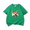 Kids Pure Cotton T Shirt Adorable Dog Zipper Print Crew Neck Short Sleeve Tee Casual Breathable Boys Girls Summer Tops