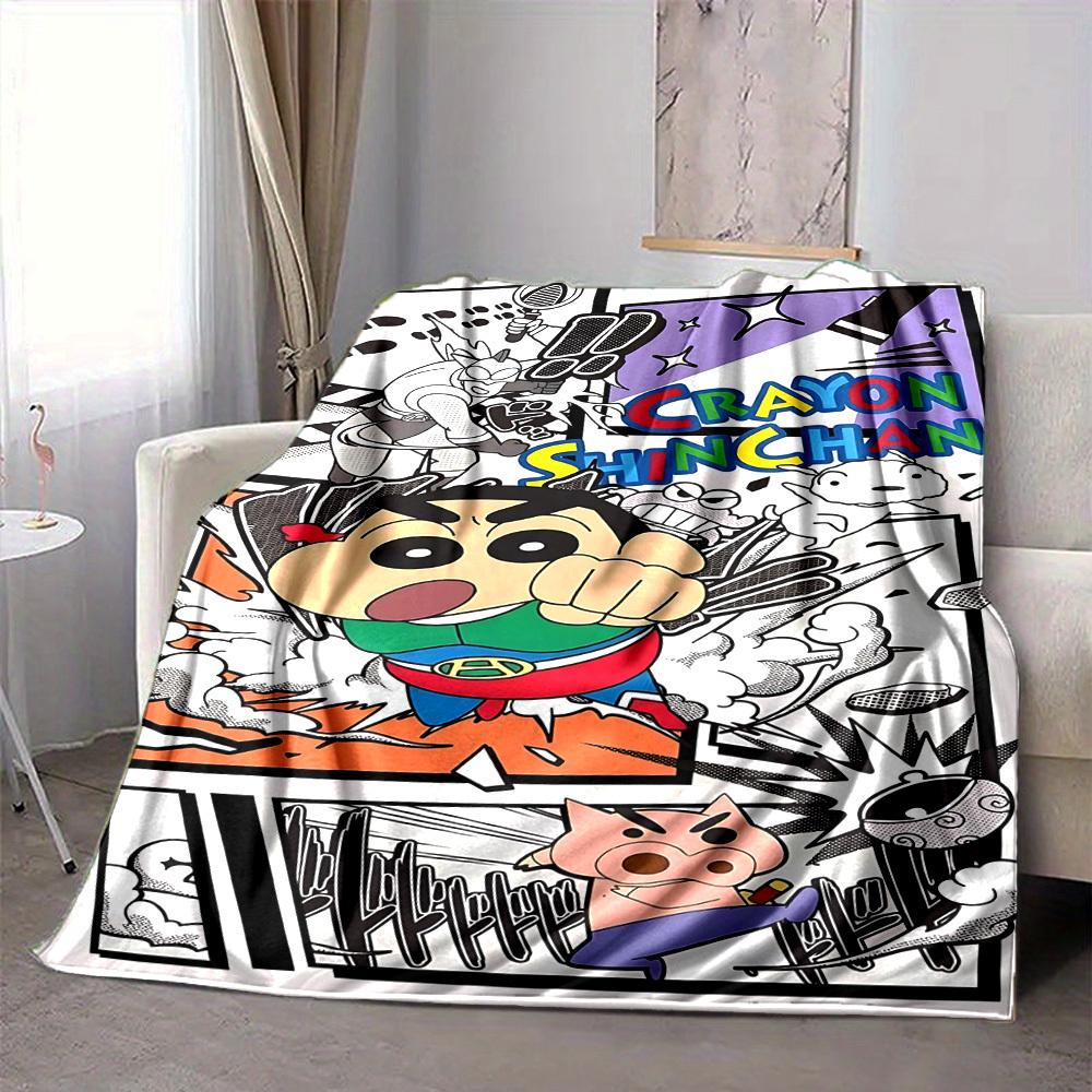 1pc Crayon Shin chan Blanket Lightweight Flannel Blanket Throw Blanket For Sofa, Bed, Travel, Camping, Livingroom, Office, Couch