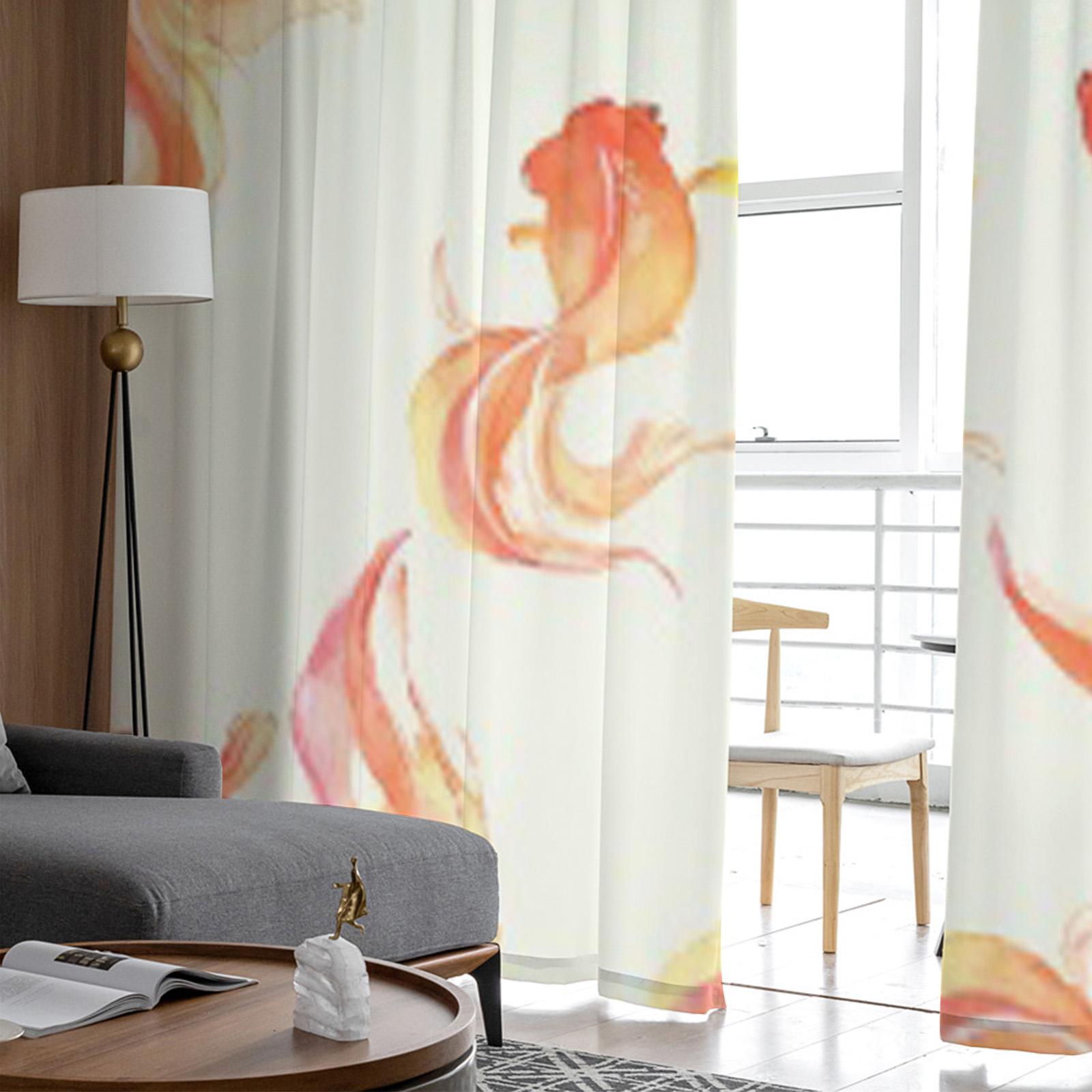 Золотая рыбка Тюль Шторы Для Гостиной Прозрачная Штора Спальня Вуаль Органза Декоративные — фото 3