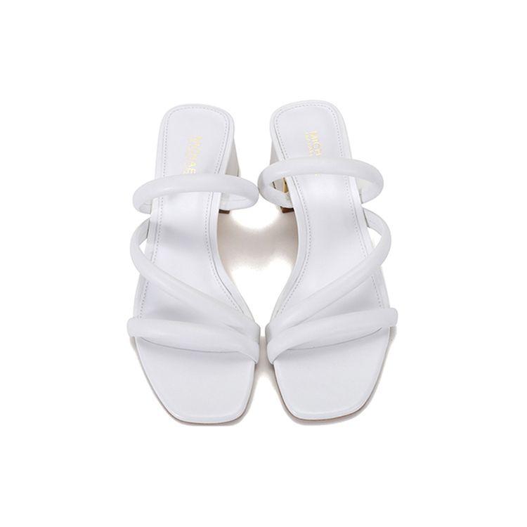 Michael Kors KORS Series Comfortable Slip-On Slide Sandals Women Sandals Optical-White 40S1LAMP1L085
