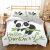 New Panda Bedding Set Single Twin Full Queen King Size Cartoon Animals Bed Set Aldult Kid Bedroom Duvetcover Sets 3D Anime 043