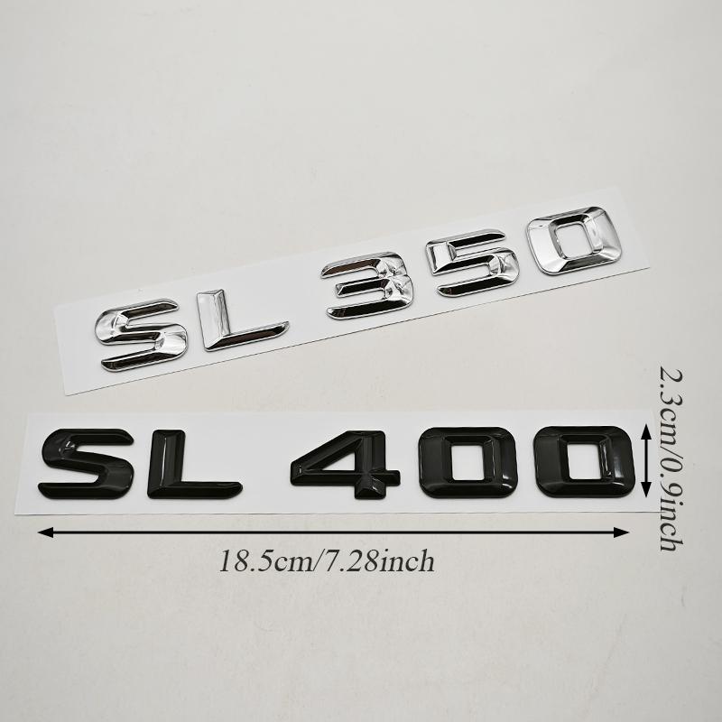 3D ABS Car Letters Badge Sticker Rear Trunk Logo SL350 SL400 SL500 Emblem For Mercedes Benz SL350 SL400 SL500 R230 R231 R129 ON4