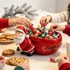 Christmas Present for Friends Santa Claus Candy Bowl, Resin Desktop Organizer, Decorative Fruit Dish, Storage Tray Creative Bowl Tabletop Cookies Nuts