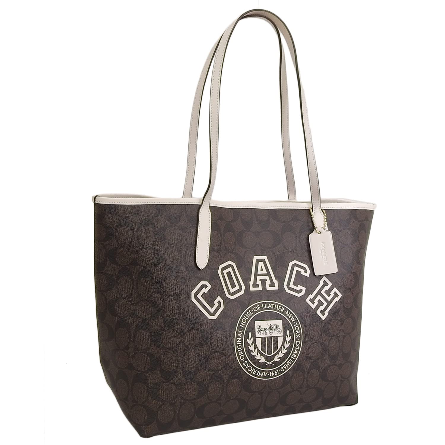 

Bag Tote Bag Outlet A4 Storage Shoulder Signature Brand CB869 CITY TOTE [Coach] Women s (BROWN×CHALK MULTI/VARSITY MOTIF/White) [Item]