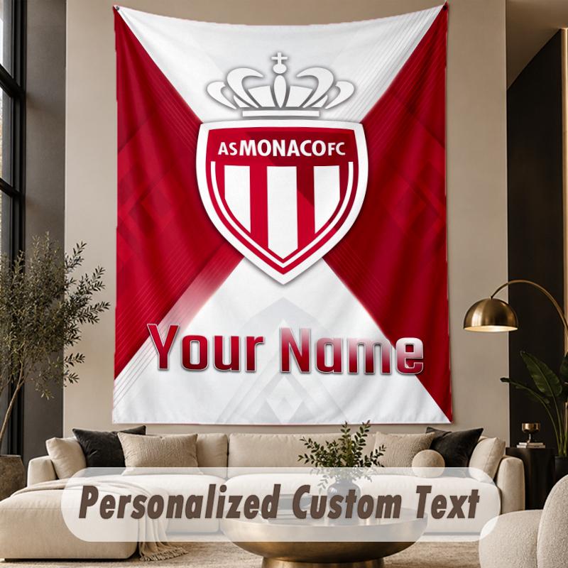 Custom Text Tapestry Monaco FC Print Wall Tapestry Indoor Living Room Wall Decor