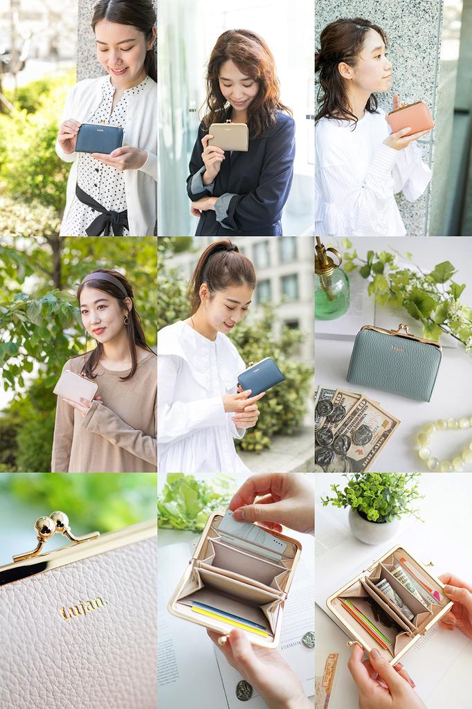 Genuine Leather Clasp Salmon Lujan. Women's Wallet, Pink, LU-92521A-PI