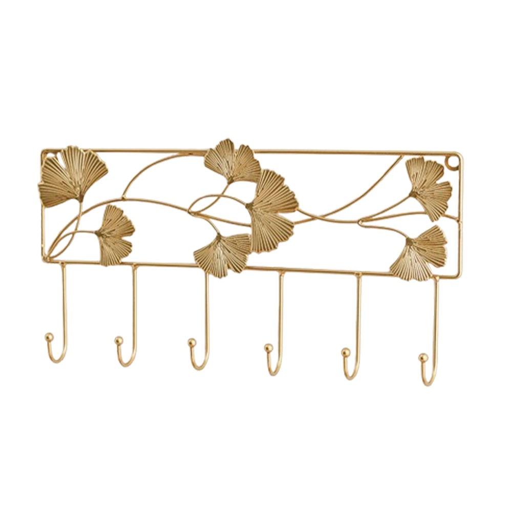 Golden Metal Coat Hooks Iron Art Coat Hanger Multipurpose Key Holder  Living Room