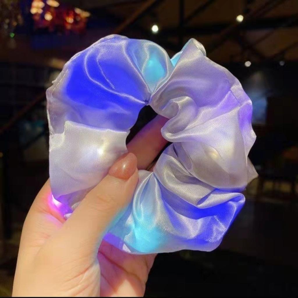LED large intestine hair circle INS nightclub landscape headdress headband popular glowing ponytail hair accessories