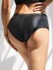 OhyeahLady PU Plus Sexy Shiny Black Solid Fashion Size 3XL Women's Panties, Size, Panties, Low-Rise, Butt-Slimming, Color, Briefs, Stretch, Clubwear,