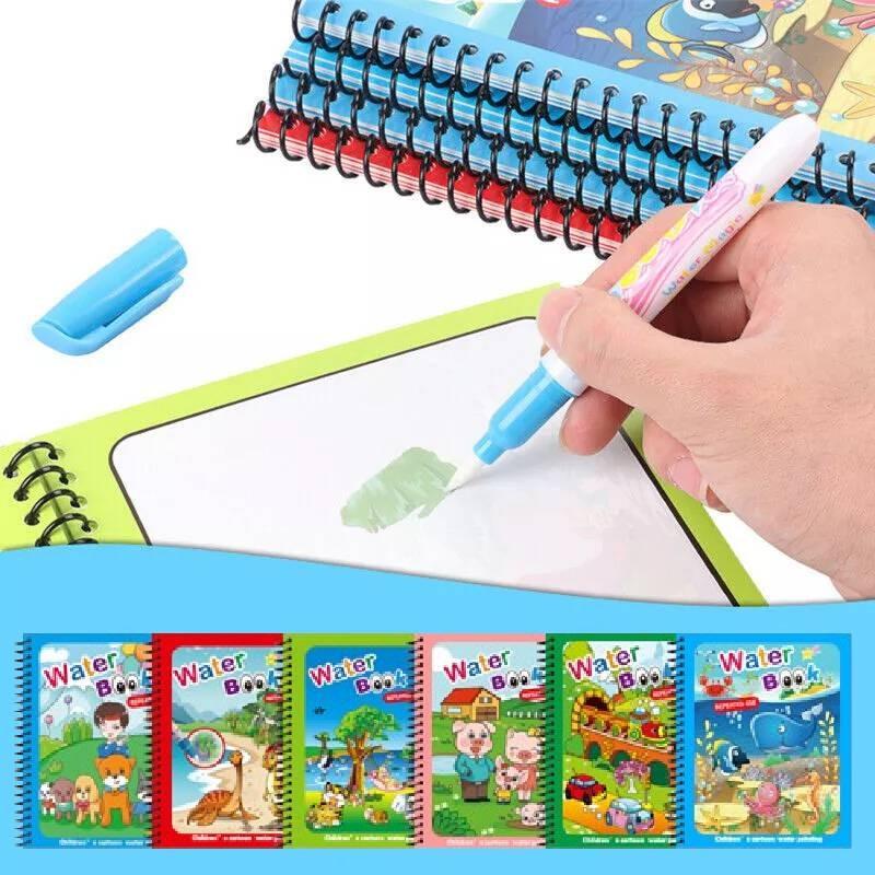 Colorful Reusable Water Painting Book For Kids With Fun Animal Designs For Creative Play