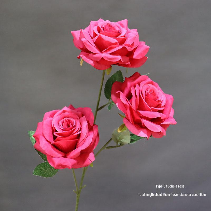 Austin Rose Bouquet with Three Heads: Silk Wedding Floral Arrangement