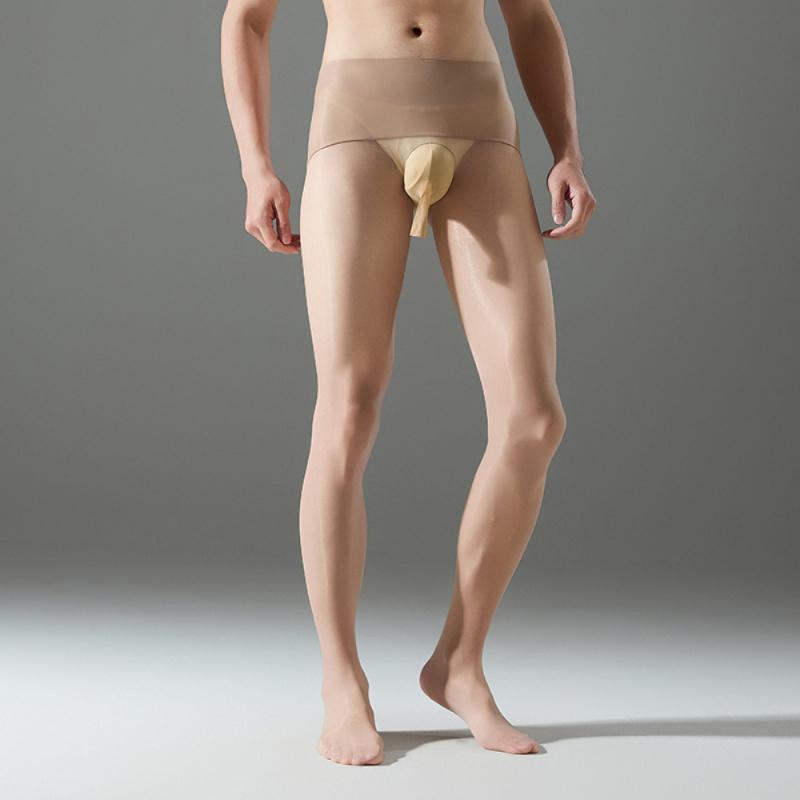 New Aurora Stockings  Ultra-Thin Transparent Sexy Black Silk 360 Seamless Horse Oil High Waist Glossy Men's Pantyhose