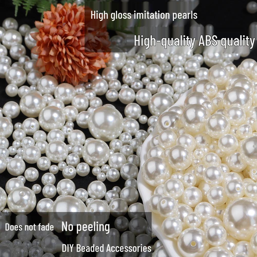 Off-White Round ABS Imitation Pearl Beads for DIY Jewelry Making
