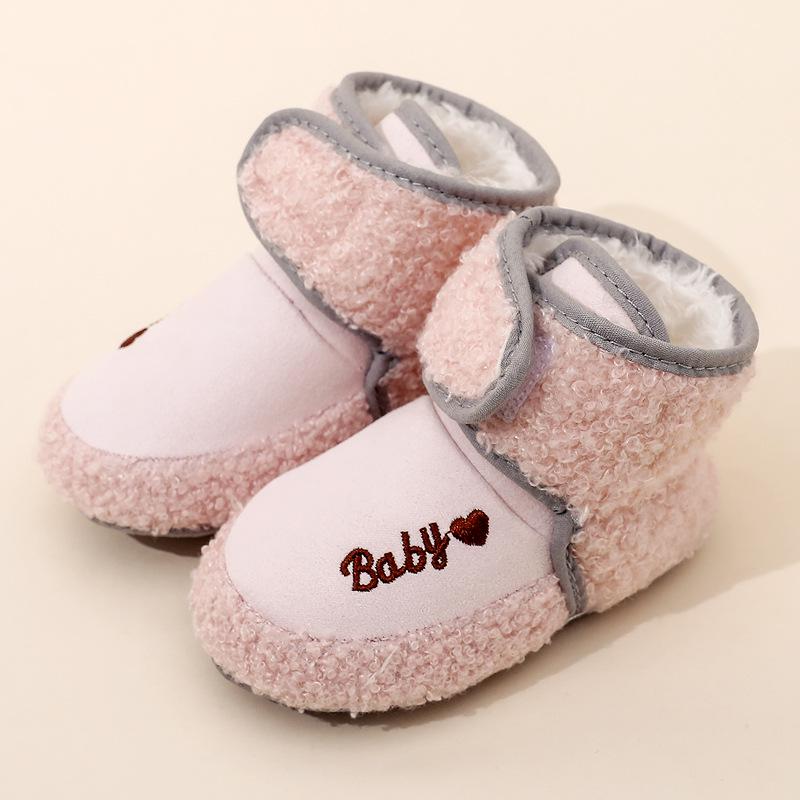 Chaussures d'hiver pour bébé premiers pas: 0-1 an, Chaud doublé polaire, Anti-chute, Bottes de neige mignonnes