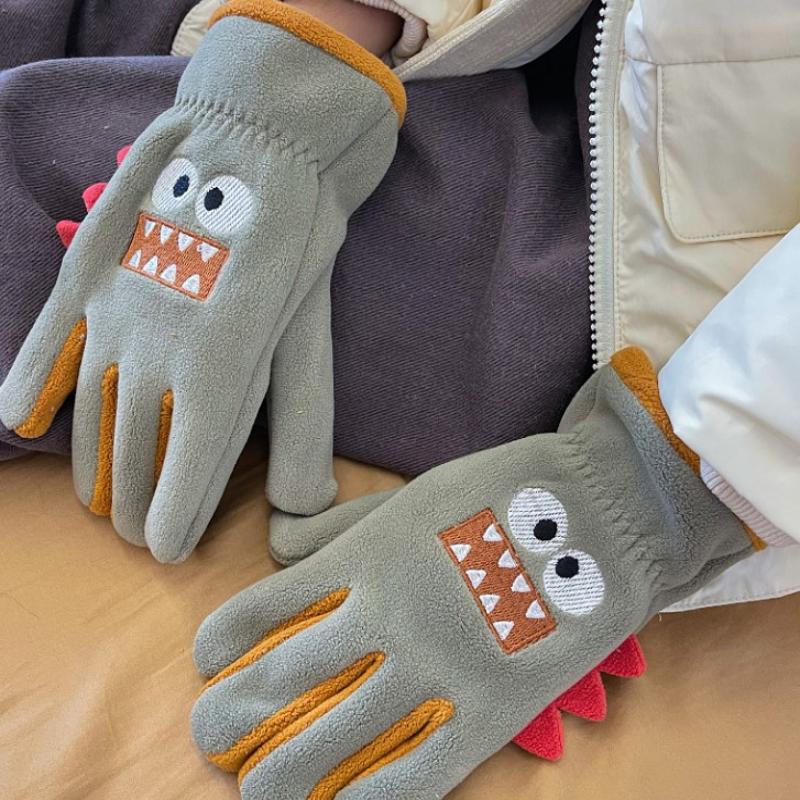 Süße Cartoon Kinder Winter Warme Handschuhe Polarfleece Verdickt Mädchen Jungen Vollfinger Fäustlinge Für Kinder Outdoor-Handschuhe