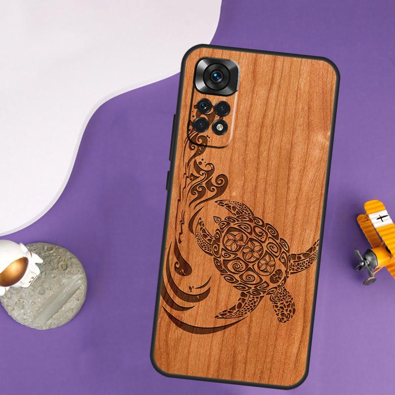 Turtle Wood Pattern Case For Xiaomi Redmi Note 13 Pro 14 12 9 10 11 Pro 10S 11S 12S Redmi 13C 14C 10C 12C Cover