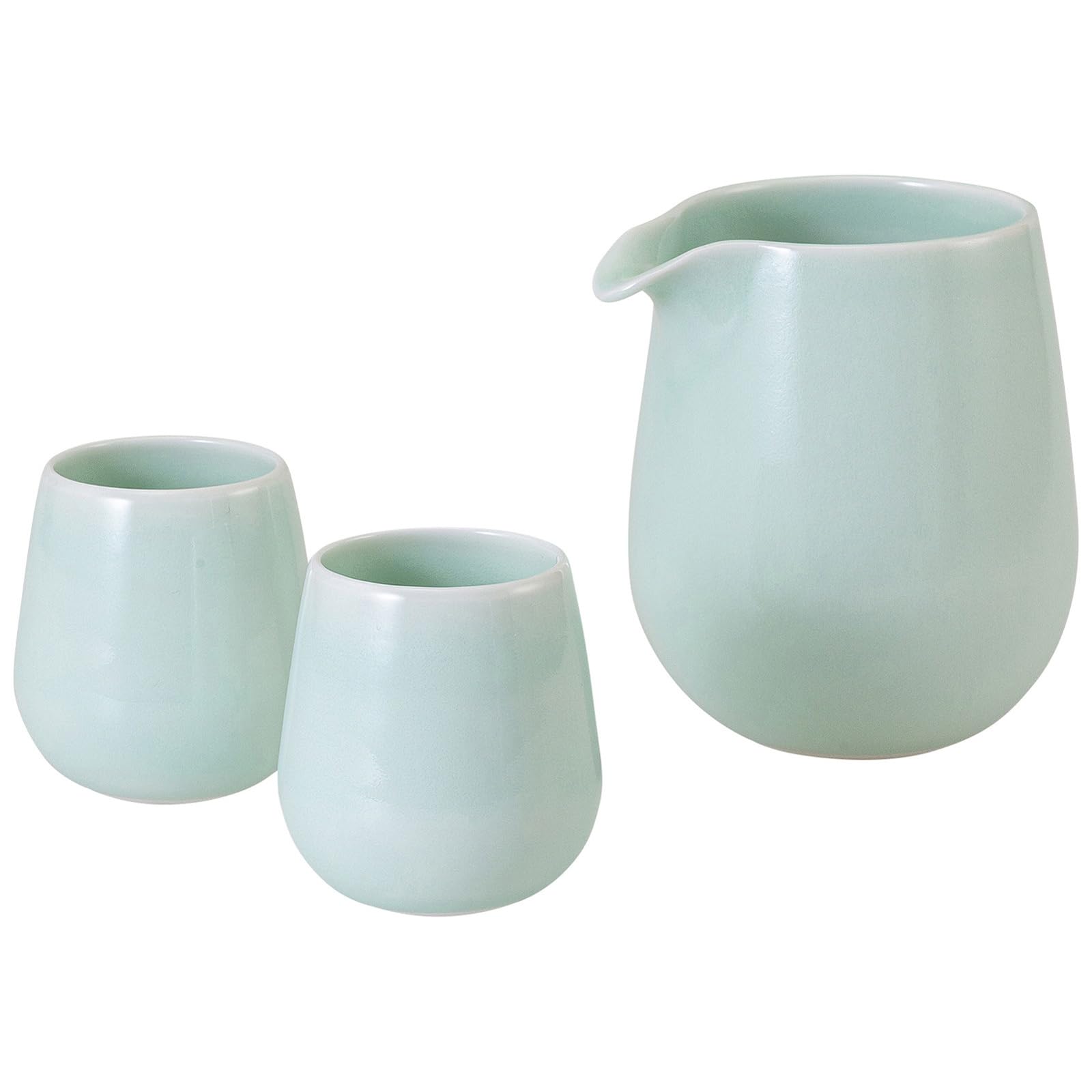 

Nishikai Toki Hasami Ware Sake Katakuchi Sake Light Made in 25646 Set, Half-Sake Set, (Sake Cup), Cup, Celadon, Blue, Japan, светло-синий