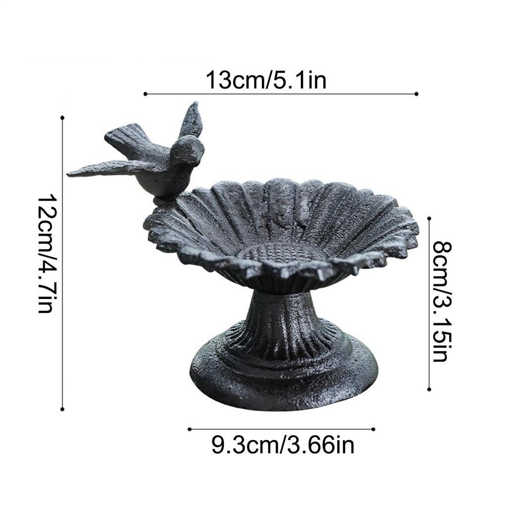 Bird Bath Decorative Metal Feeder Garden Decor Bird Water Bowl for Hummingbird Yard Backyard Lawn Garden Patio Deck Ground Table