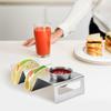 Stainless Steel Taco Holder Stand with 2 Dip Cups 10 inch Corn Tortilla Rack