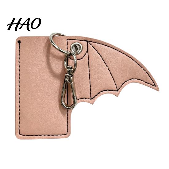 Durable Faux Leather Charm Lip Balm Case Bat Keychain, Lipstick Chapstick Punk Protective Personalized Bag Keychain Gift Sleeve Charm, Car Key