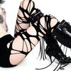 Fishnet Stockings Female Sexy Black Stockings Punk Wind Ripped Bandages Black Silk Knee Socks Irregular Stockings
