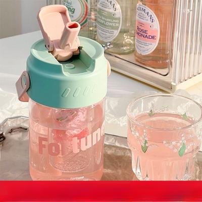 New Summer Model Student Straw Water Cup, High Aesthetic Value, Large Capacity, Portable for Outdoor Sports, with Tea Separator, Student Cup