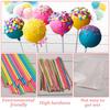 WANDIC Lollipop Cake Pop Kit, 100 Colorful Paper Sticks & 100 Clear Candy Bags & 100 Twist-Tie Cake Pop Sticks and Wrappers for Making Lollipop Candy