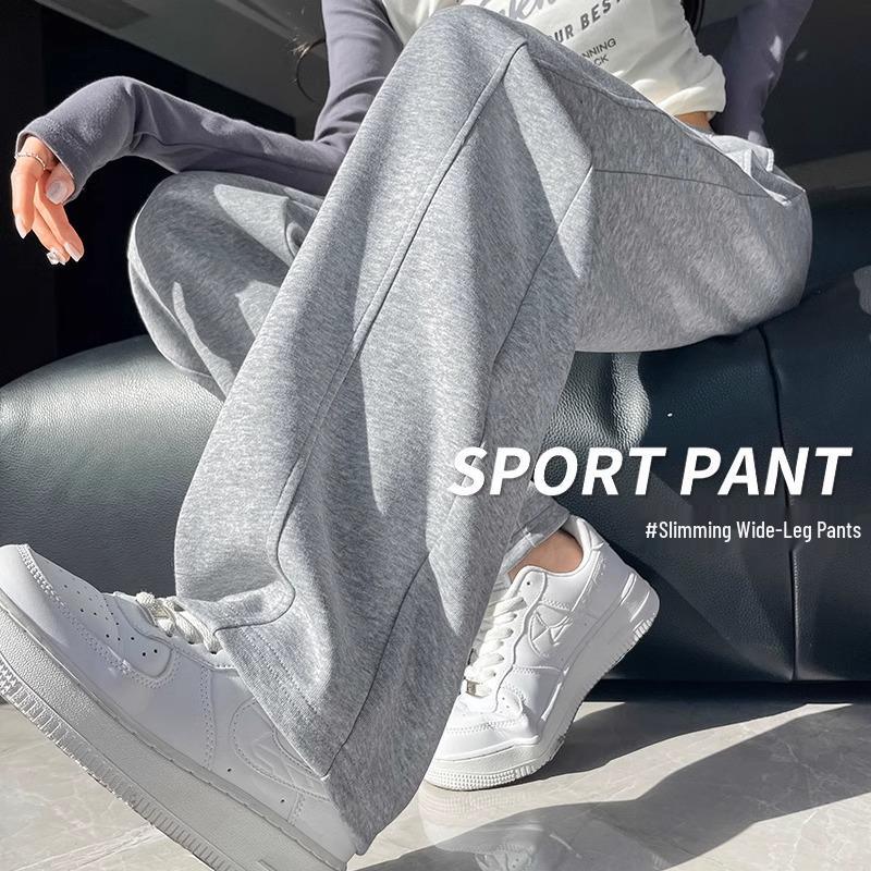 Women's 2025 High-Waisted Draping Petit Banana Sweatpants - Casual Straight Leg