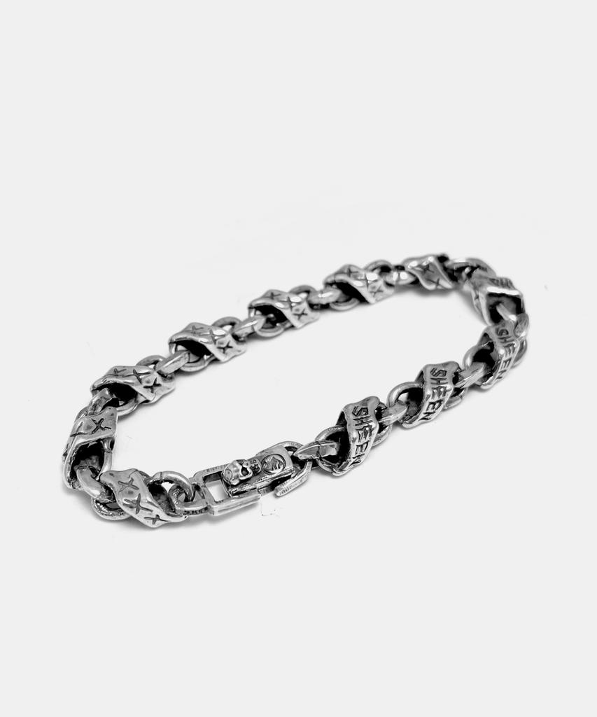 Sheen666 Banner Link Silver Bracelet Big