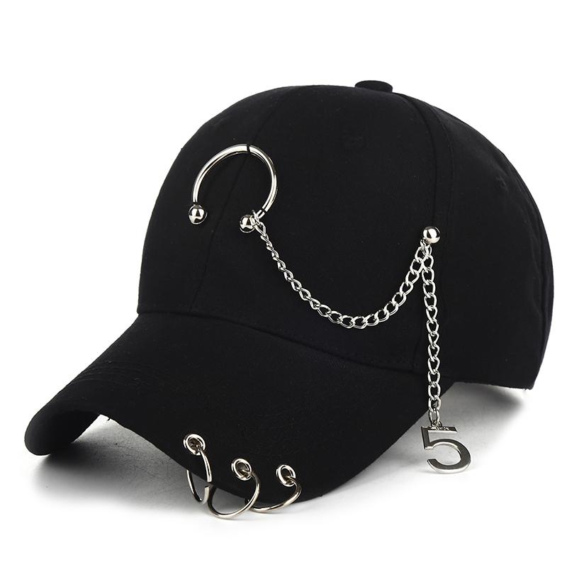 Women's Fashion Chain Hip Hop Baseball Hat Street Decoration Hat Adjustable Sunshade Hat Korean Edition Trendy Cowboy Hat