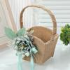 Handlicher Aufbewahrungskorb Leinen Blumenkorb mit Griffen Handgeflochtene Körbe Vielseitige Dekorationen Handgemachtes Geschenk