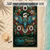Birds Theme Soft Beach Towel Personalized Custom Name Text Towel Portable for Beach Pool Travel