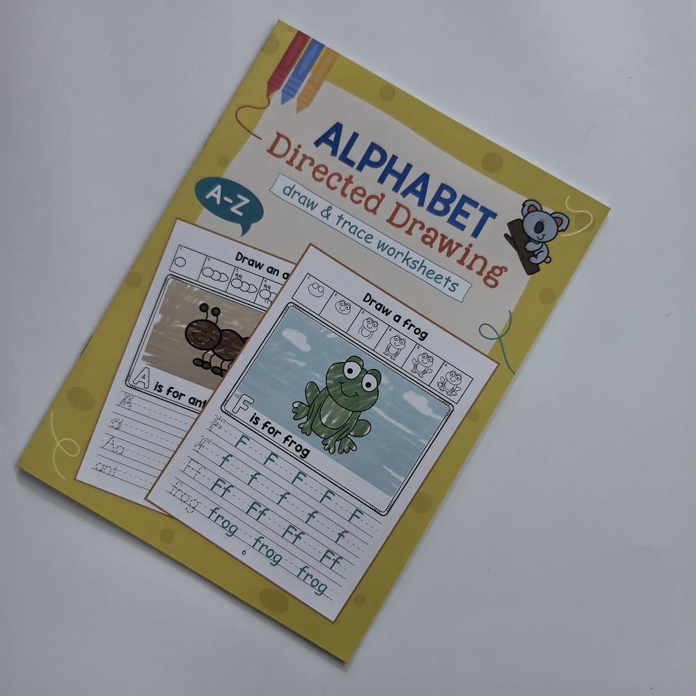 

A4 Size Alphabet Directed Drawing Draw & Trace Worksheets Preschool Kindergarten Letter Writing Coloring Book 1