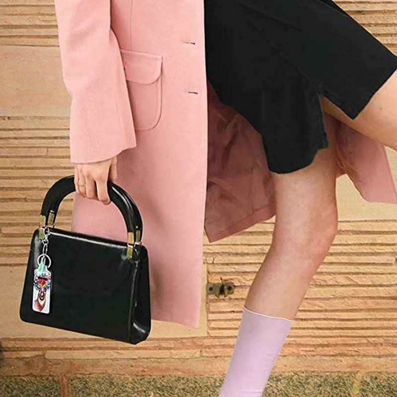 72Pcs Keychains Set Includes 24Pcs Lobster Clasp 24Pcs White Lip Holder Keychains With Keyrings 24Pcs Tassel Pendants