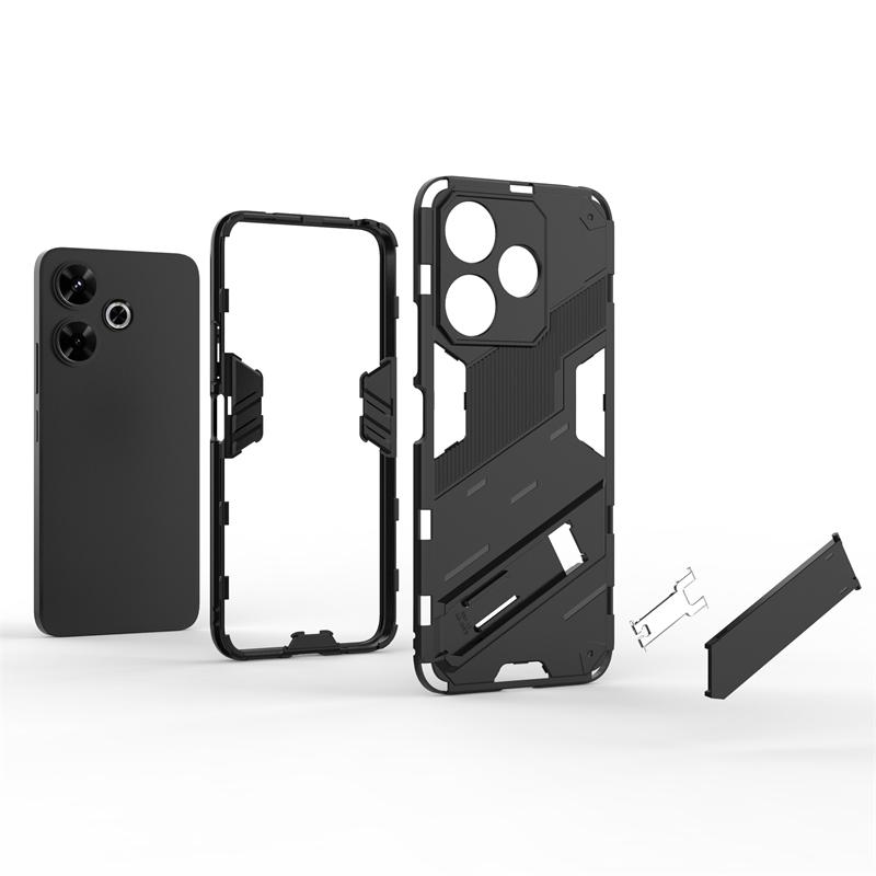 Phone Holder Case For Xiaomi Poco M6 4G Case Bumper Anti-knock Armor Full Back Cover For Poco M6 Case For Poco M6 4G 6.79 inch